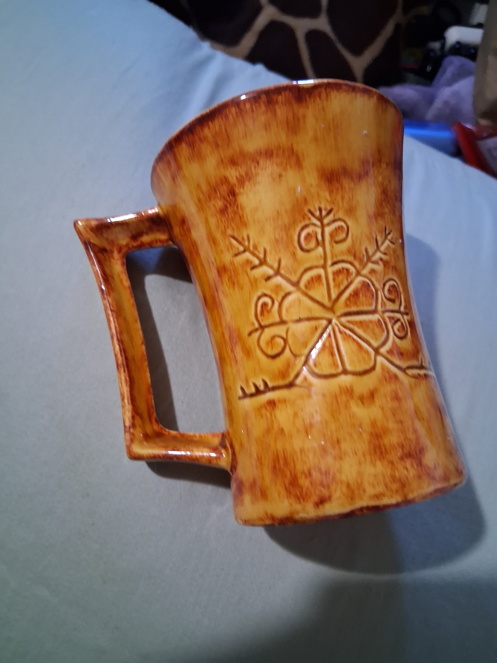 VTG Handmade mug a branded Montana Lifestyles, distinctive Brown Glaze 1 Of Kind